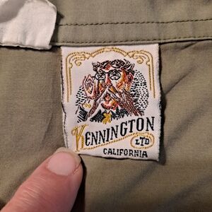 Vintage KENNINGTON LTD Olive Green Womans Blouse Size Large